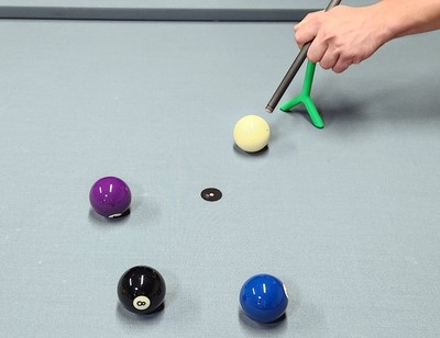 Pool jump shot bridge extension, billiard stick training aid, shaft stabilizer