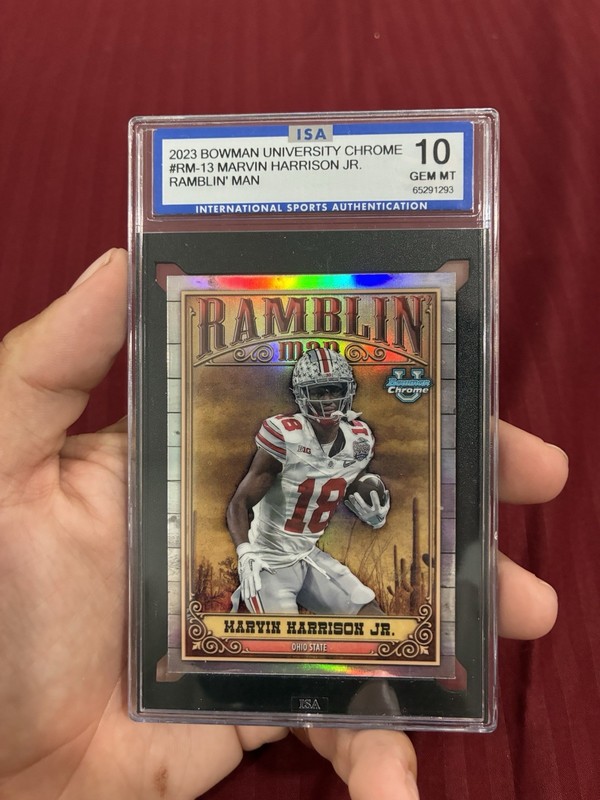2023 Bowman University Chrome Ramblin’ Man #RM13 Marvin Harrison JR. PSA 10
