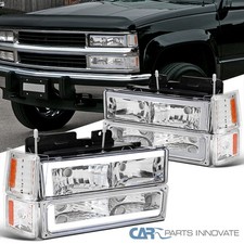 Fits 1994-1998 Chevy C10 Ck Tahoe Suburban Headlightscornerbumper Lamps Led
