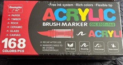 Guangna  Acrylic Paint Brush Marker - Flexible Tip  - 168 Pcs
