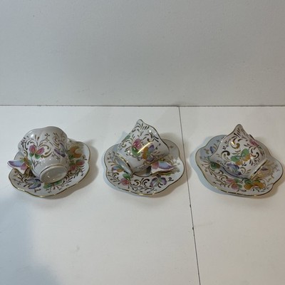 6pc Lot Formalities By Baum Bros (3) Demitasse Tea Cups & (3) Saucers Pre Owned