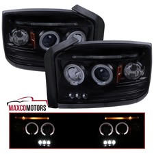 Smoke Projector Headlights Fits 2005-2007 Dodge Dakota Led Dual Halo Leftright Smoke Projector Headlights Fits 2005-2007 Dodge Dakota Led Dual Halo Leftright