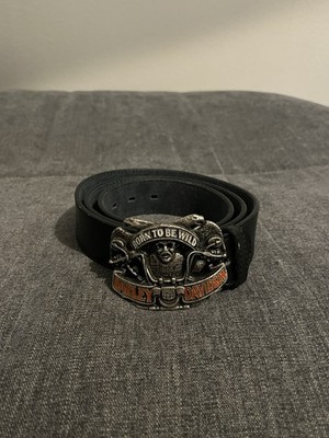 Vintage Harley-Davidson Gürtel Leder Born To Be Wild Schnalle 1992 USA Eagle