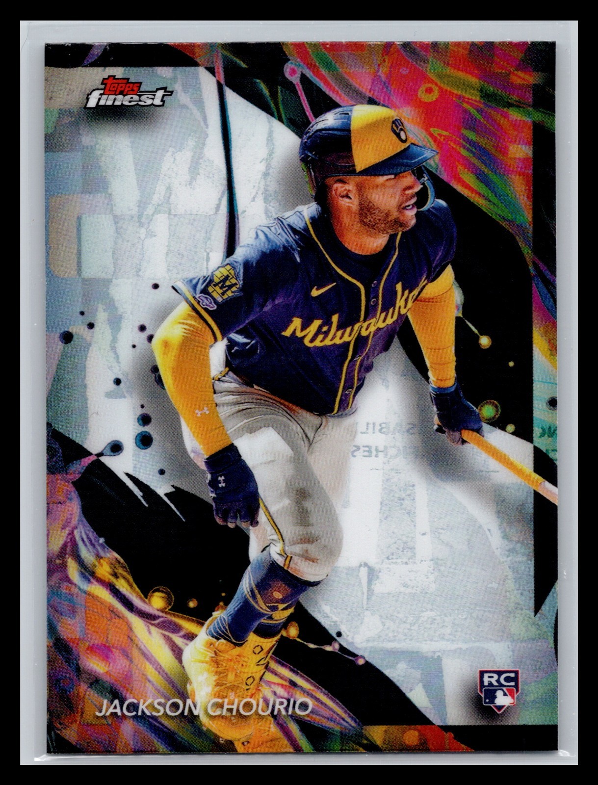 2024 Topps Finest Uncommon 159 Jackson Chourio Brewers RC Refractor