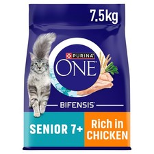 PURINA ONE Bifensis Senior 7+ Dry Cat Food Chicken 7.5kg Pack 5.97 per kilo