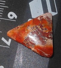 5.50ct Mexican Fire Opal Triangle w/Host Rock Polished 16 x 15 x 5mm