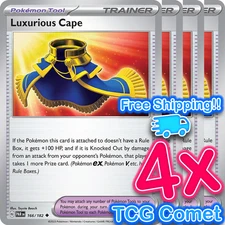 [4x Playset] Luxurious Cape 166/182 SV04: Paradox Rift (PAR) Pokemon TCG