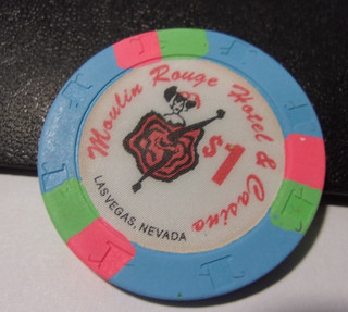 MOULIN ROUGE HOTEL CASINO $1 hotel casino gaming poker chip Las Vegas NV