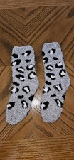 Women's Warm Fuzzy Socks Snuggle Cozy Soft French Knot Gray/White/Black