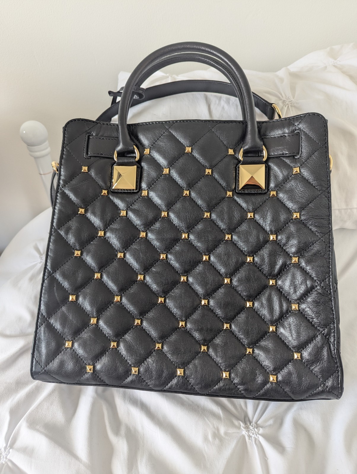 Michael Kors Tote - Hamilton Gold Studded Leather Quilted Tote Bag NEW RRP £350 image 6