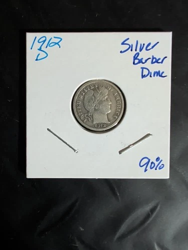 Rare Beautiful 1912-D U.S. Barber Dime (SILVER)