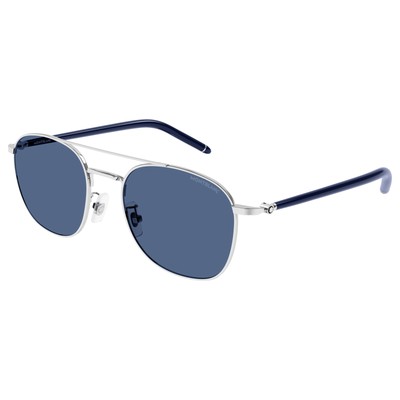 NEW Mont Blanc MB0271S-003 Silver Blue Blue Sunglasses