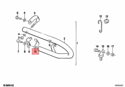 BMW Black Safety Bar Bracket Bow R45 R60 R65 R75 R80 R90 R100 LS CS GS ...