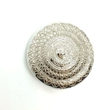 VINTAGE MONET MEDALLION CARVED PETALS MANDALA ROUND BROOCH PIN LARGE STATEMENT