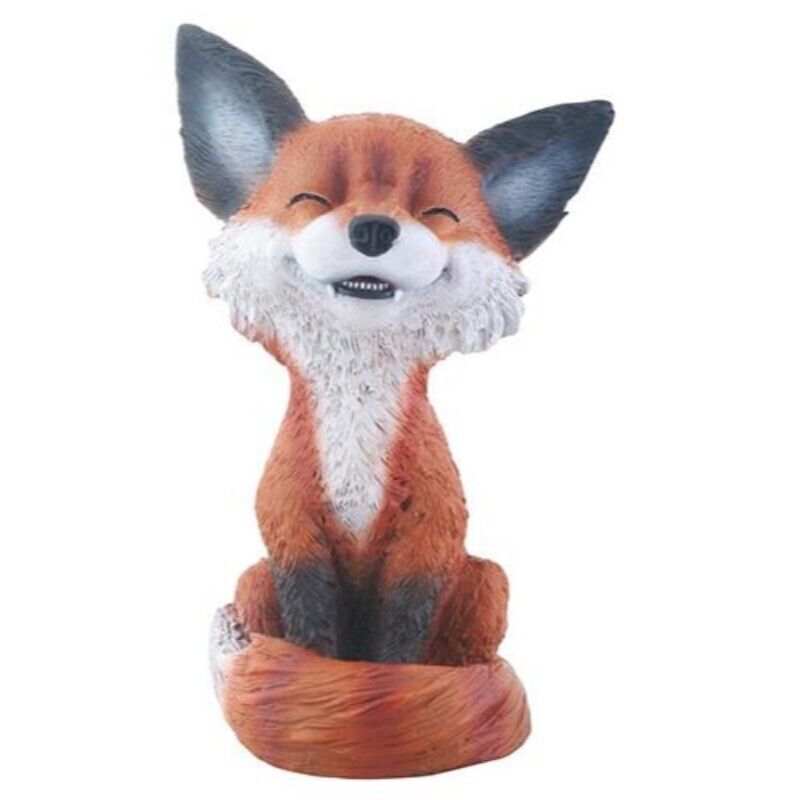 PT Teehee Smiling Laughing Fox Resin Statue Mini Figurine
