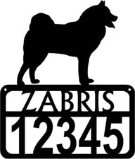 Finnish Spitz Personalized Dog Sign with Name & House Numbers - Made in USA