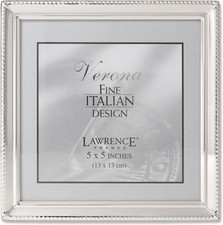 Lawrence Frames Polished Silver Plate 5X5 Pic...