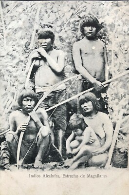 Postkarte Chili Indios Alcalufas Estrecho De Magallanes