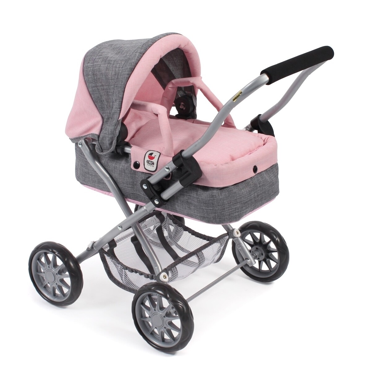 Bayer Chic 2000 Puppenwagen Kinderwagen SMARTY Melange grau-rosa TOP | eBay