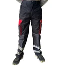 Mens Hi Viz Trousers Black Work Wear Cargo Pants Reflective Tape Kneepad Pockets