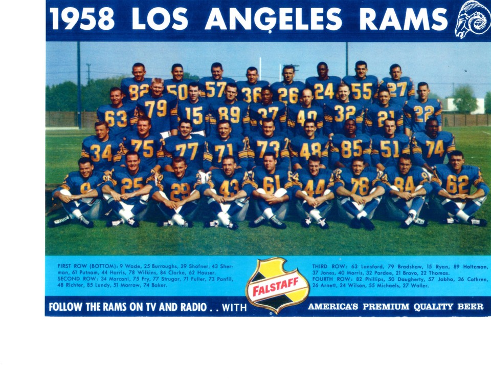 LOS ANGELES RAMS 8X10 TEAM PHOTOS LOT OF 4 1953 1958 1959 1960 FOOTBALL ...