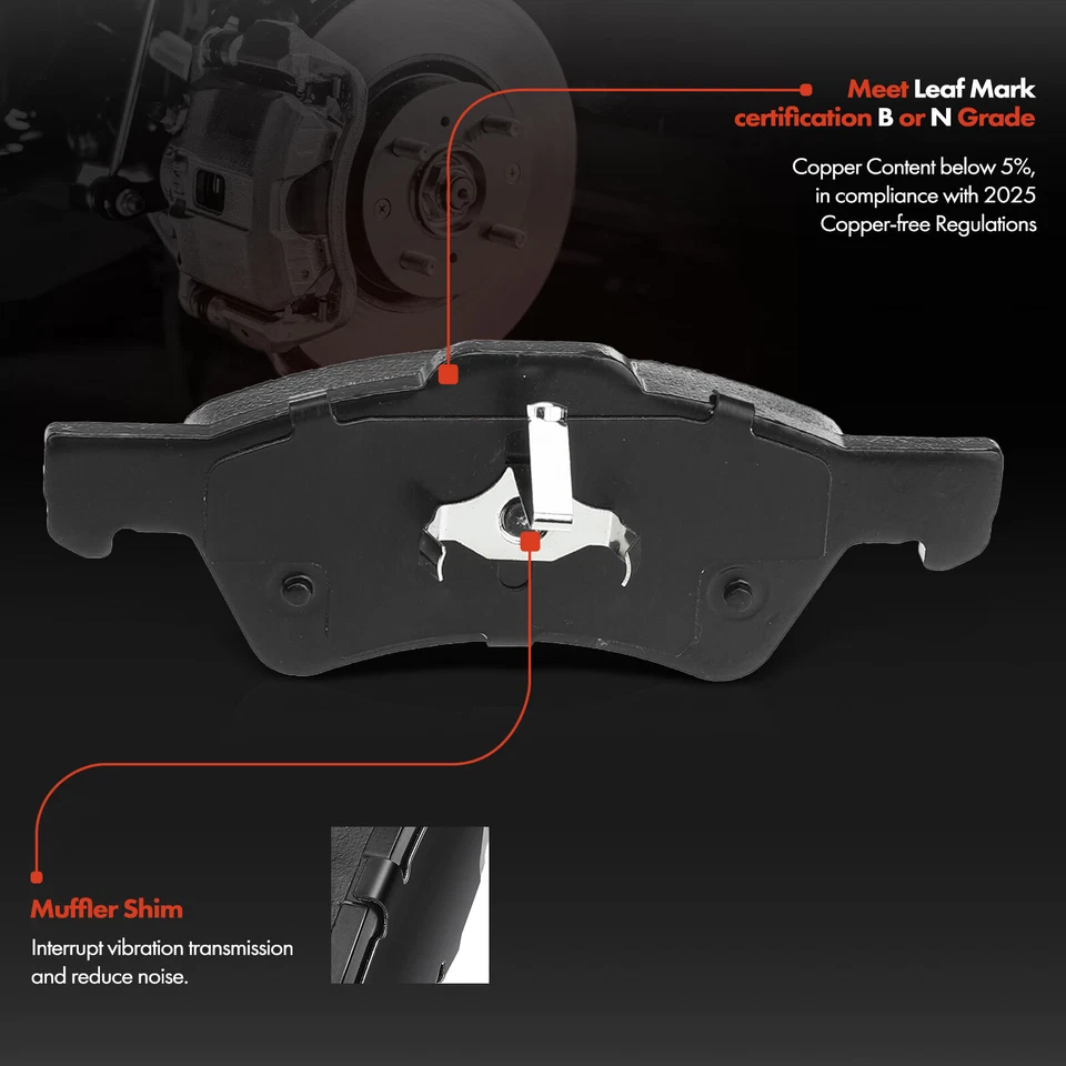 8 передних дисковых роторов и колодок + суппорт для Chrysler Voyager Dodge Grand Caravan - Изображение 4 из 4