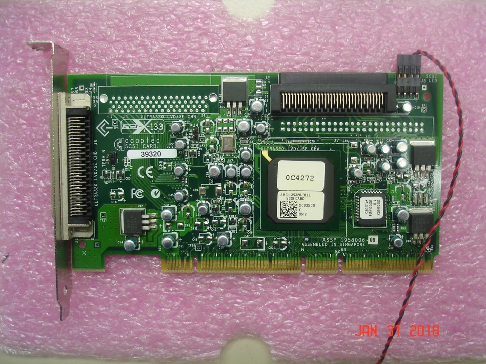 DELL C4274 PCI-X U320 SCSI 1 CHANNEL RAID CONTROLLER, W/ 68PIN CABLE & ID CABLE - Image 2 of 4