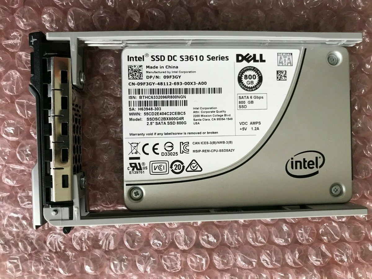 9F3GY DELL INTE0L S3610 SSDSC2BX800G4R 800GB 2.5