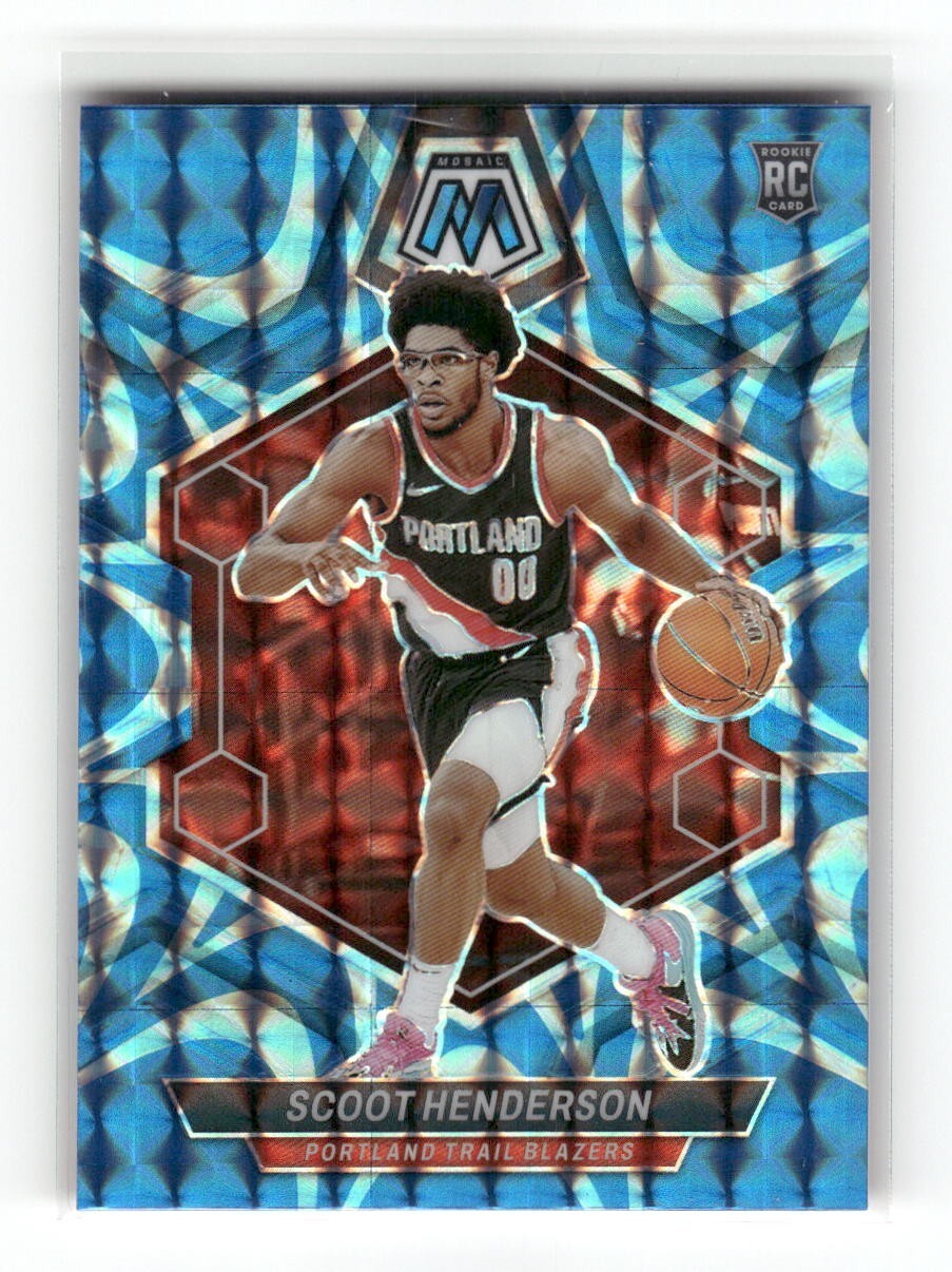 2023-24 Panini Mosaic Scoot Henderson #216 Mosaic Reactive Blue Prizm RC