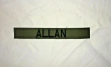 BDU COTTON NAME TAPE OLIVE GREEN TAG EMBROIDERY VARIOUS COLOR LETTERS HOOK