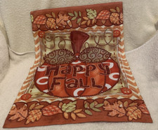 Polyester HAPPY FALL Garden Flag w/Pumpkin  Leaves 12x18 - NWOT