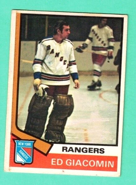 (1) ED GIACOMIN 1974-75 O-PEE-CHEE # 160 RANGERS GOALIE GOOD  CARD (H3723)