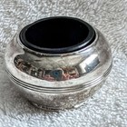 Silver-Plated Salt Cellar w/Cobalt Glass Dish — photo 1