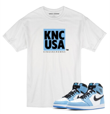 Tee shirt to match Air Jordan 1 University Blue Sneakers KNC USA | eBay