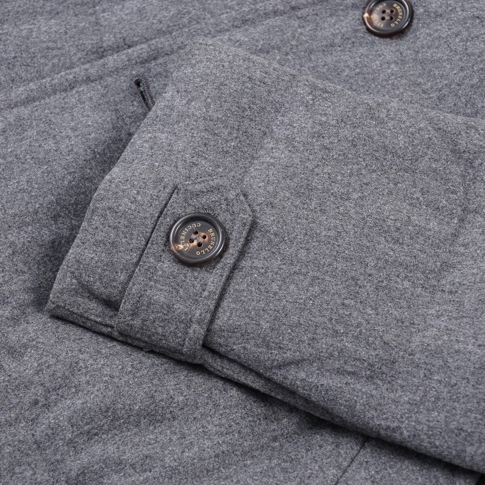 Brunello Cucinelli Slim-Fit Down Quilted Wool-Silk-Cashmere Peacoat M NWT Coat - Image 4 of 4