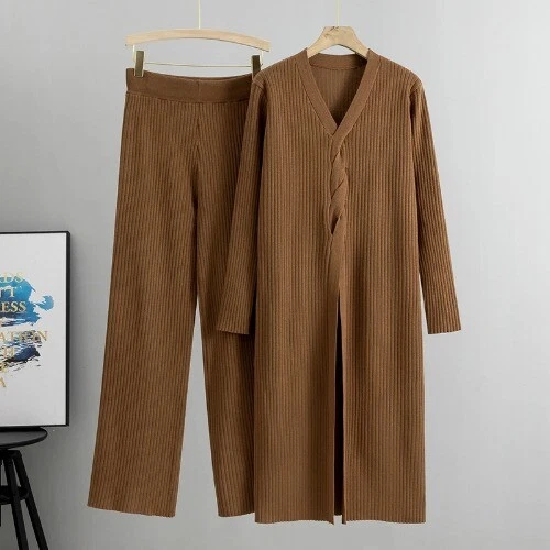 VETEMENTS Nuova maglia tuta pullover maglione gamba larga pantaloni set per donna 2 pezzi abbigliamento