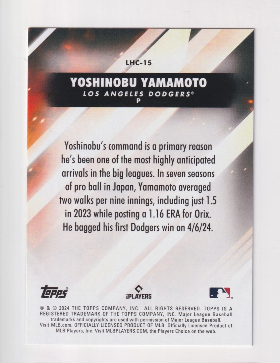 2024 Topps Update LET HIM COOK #LHC-15 YOSHINOBU YAMAMOTO RC