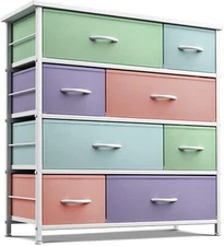 Sorbus Dresser w/ 8 Drawers - Kid Bedroom Furniture Storage Chest - Pastel Color