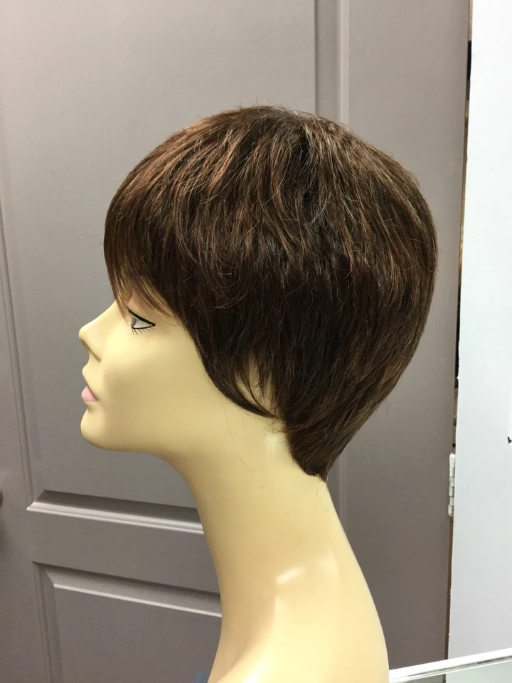 Peluca sintética Gabor NOBILITY corta Pixie, promedio, GL6/30 marrón + cobre HL Foto 3 de 4