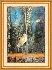 Vögel im Garten Zweig Detailbild Fresko Casa della Venere Pompeji A3 24 Gerahmt