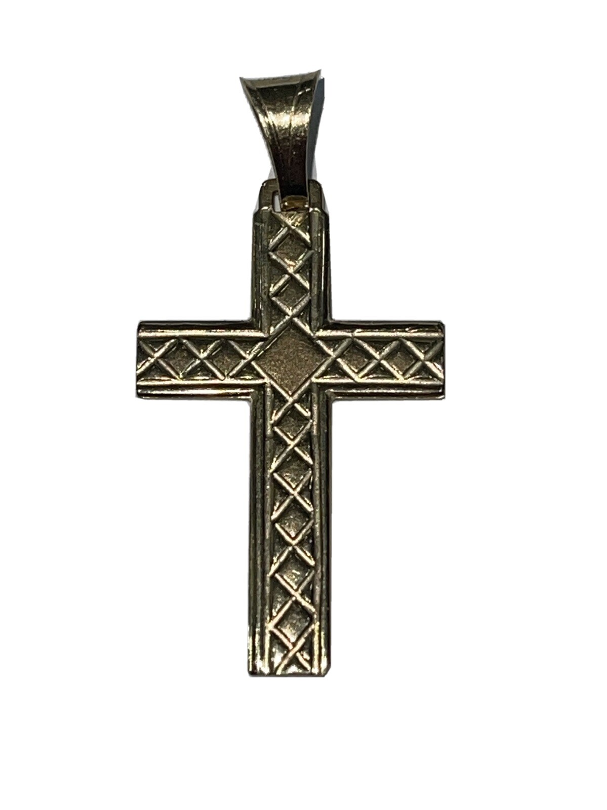 14K Solid Yellow Gold Simple & Traditional Cross … - image 1