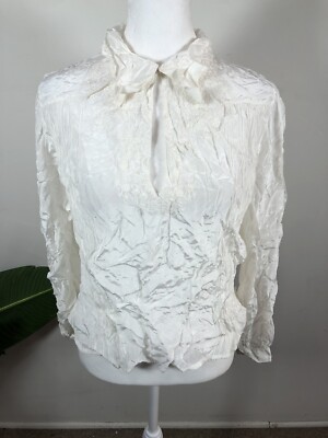 French Connection Women's White Flutter Sleeve Tunic Blouse Size 6