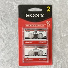 Vintage 2002 Pack of 2 Sony MC-90 Microcassettes 90 Min. - 2MC90L - New, Sealed