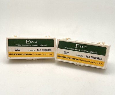 ESCO 22 x 22mm Microscope Cover Glass No. 1 Thickness 1 Oz Each x 2 Packs