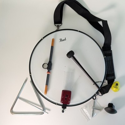 Pearl 14-Inch Tunable Frame Drum Hip Kit Snare with Mounting Strap Black Hoop