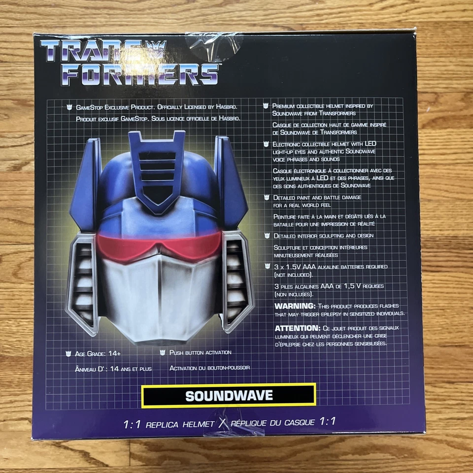 NEW GameStop Modern Icons Transformers Soundwave 1:1 Replica Electronic Helmet - Image 4 of 4