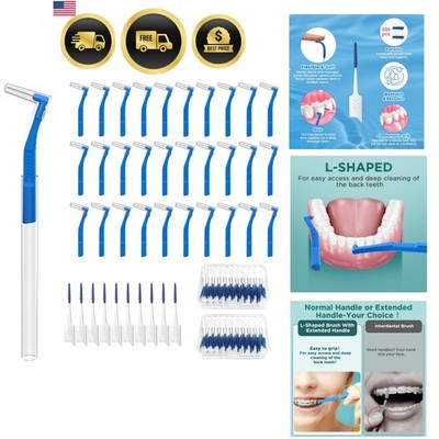 330 Count Angle Interdental Brushes with Extended Handle & Toothpicks Soft de...