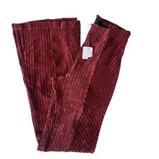 NWT Free People Women  s Copper Brown Slim Pull-On Velvet Flare Pants Size M