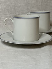 Vintage Dansk Tapestries Damask Blue Set – 6 Cups & Saucers – Jack Lenor Larsen