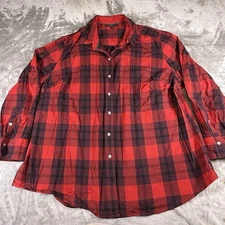 Lane Bryant Women’s Flannel Button Up Shirt Size 24 Red Plaid